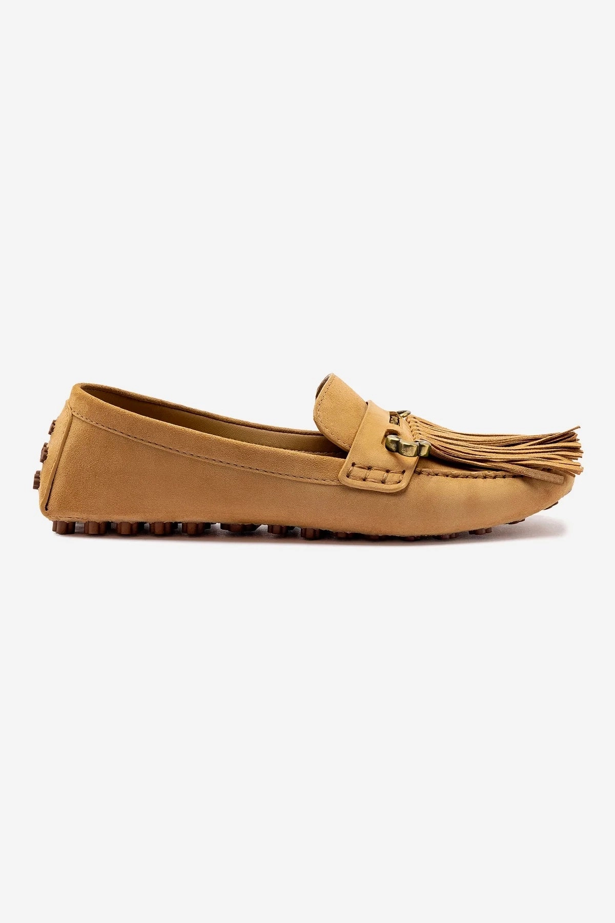 Sky View Joy Mocassin In Peanut Suede