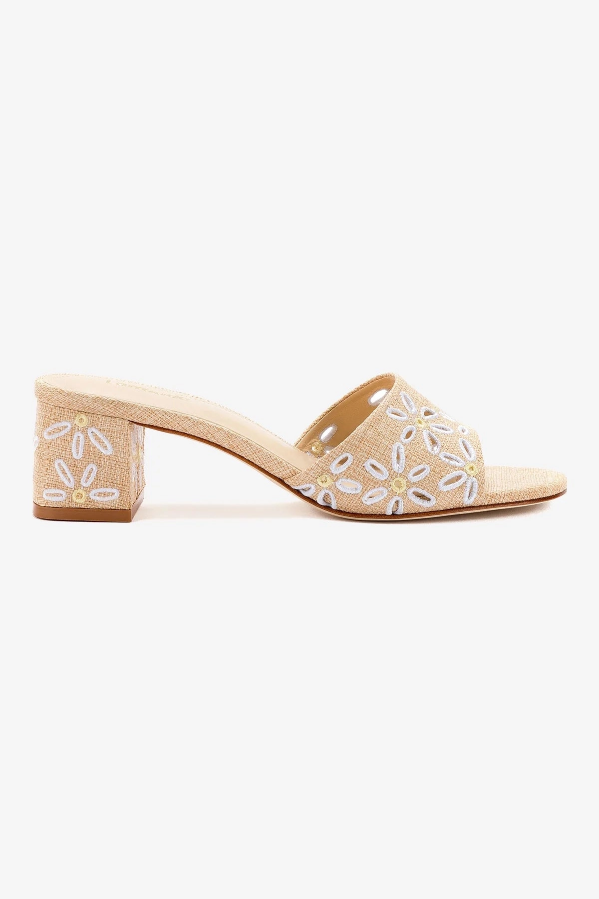 Brigitte Mule In Beige Raffia Comfort Fit