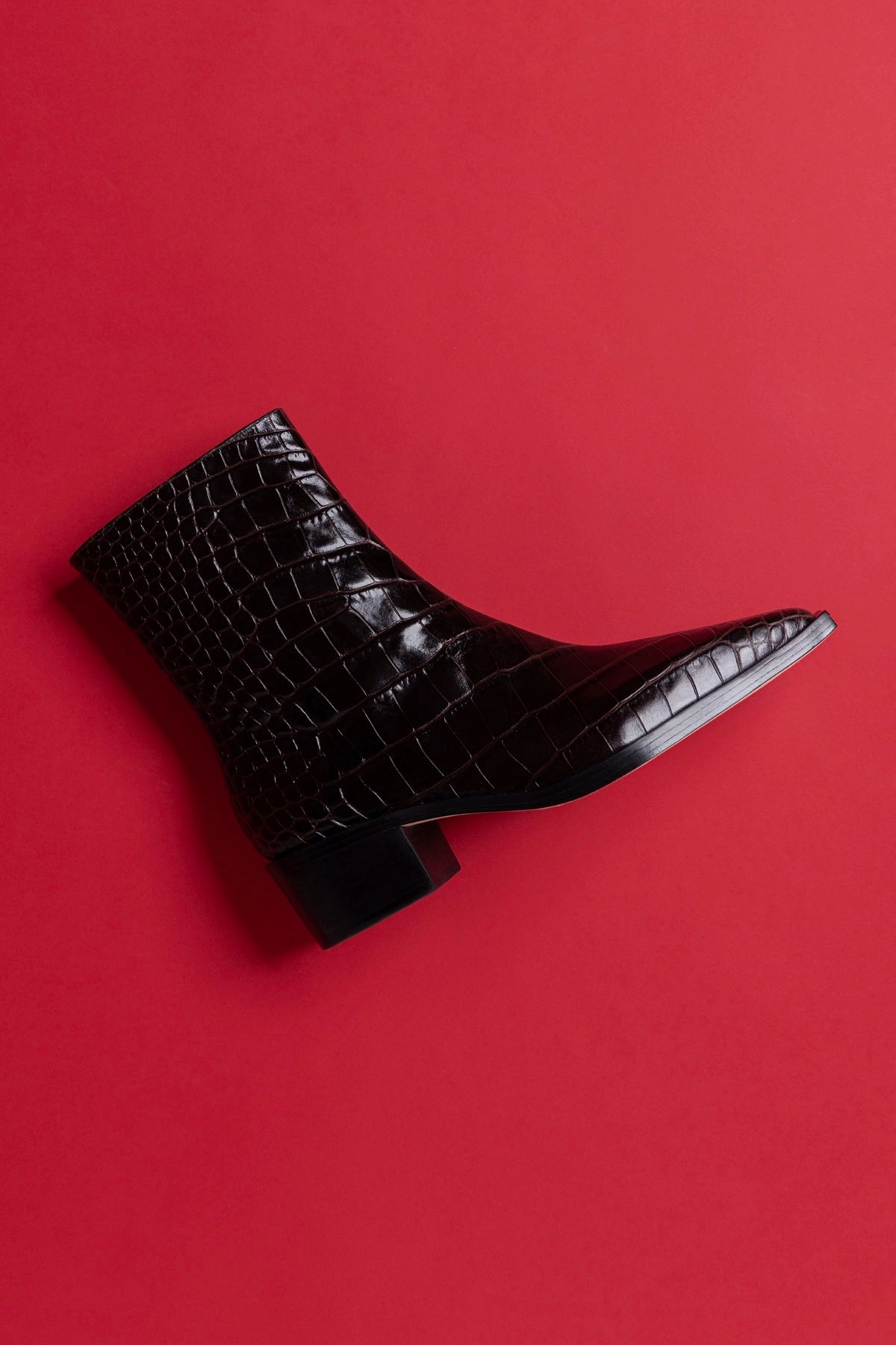 Week Easy Florencia Low Boot In Croco Brown Leather