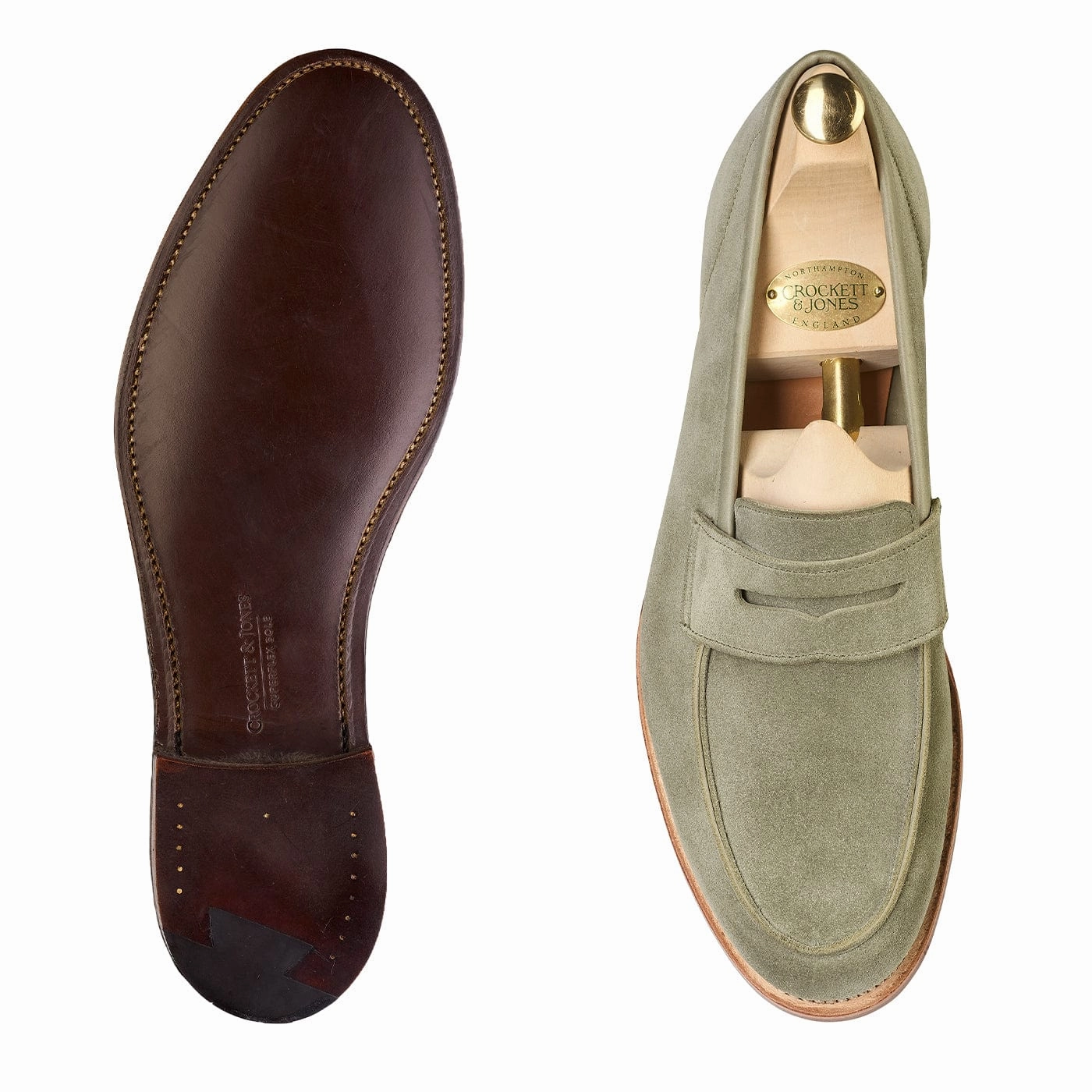 Lilou Pistachio Calf Suede Padded