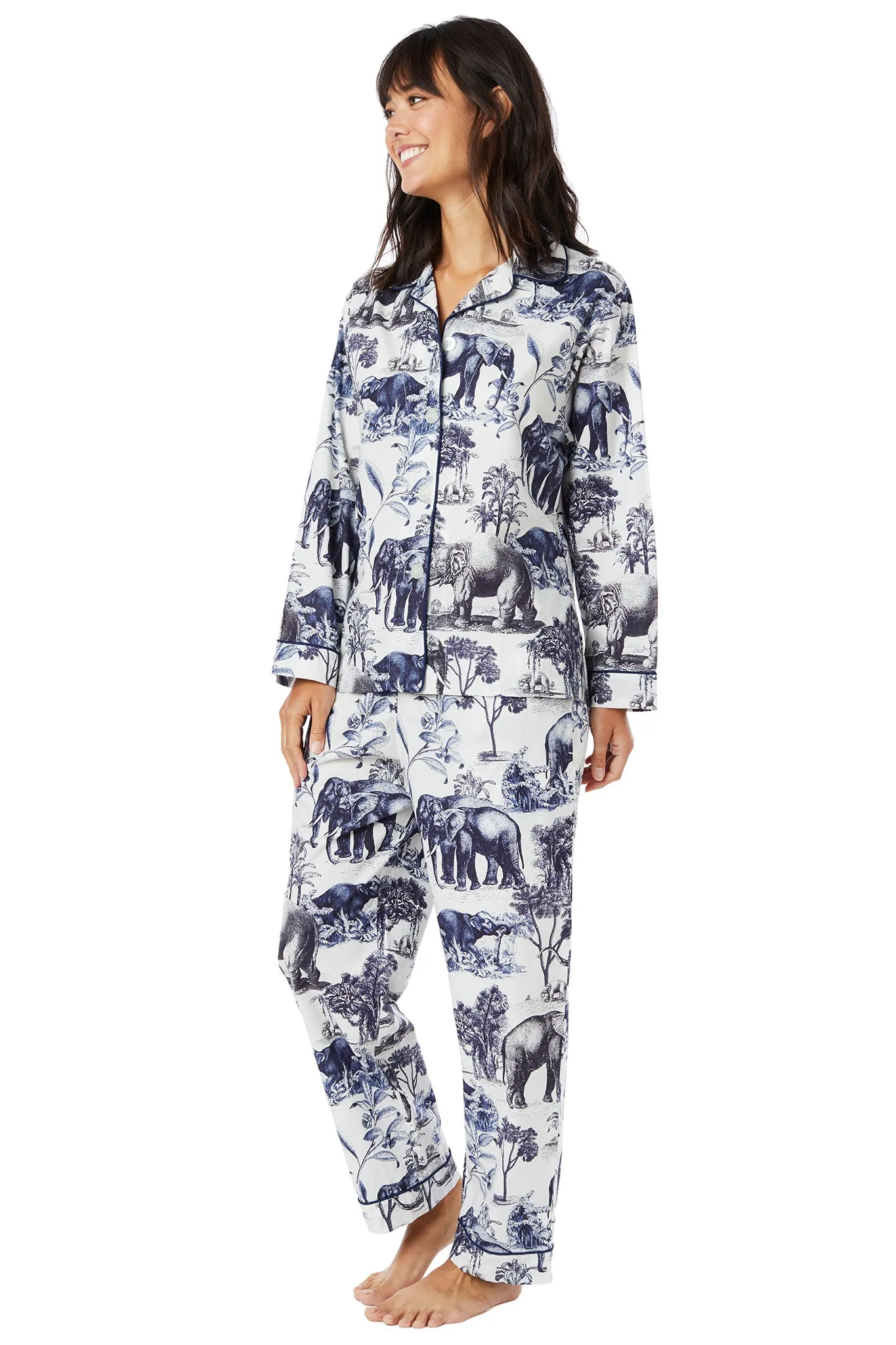 RawEdgedDesign Sun Protective Fabric Safari Toile Luxe Pima Cotton Pajama Set