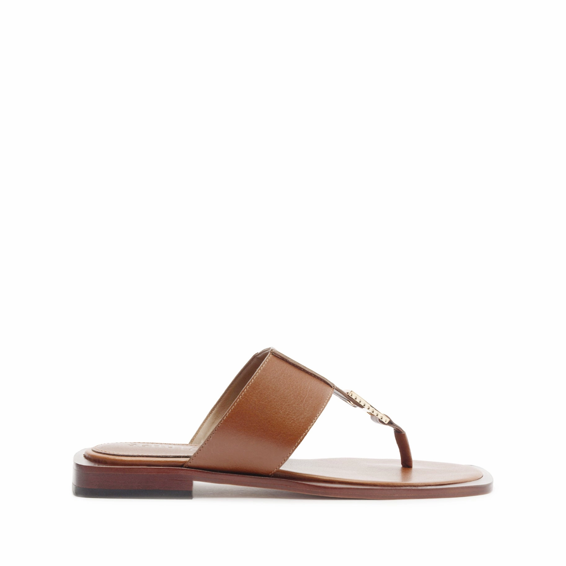 Salma Metallic Leather Flat Sandal Low Impact Design Foam Lining Running Errands
