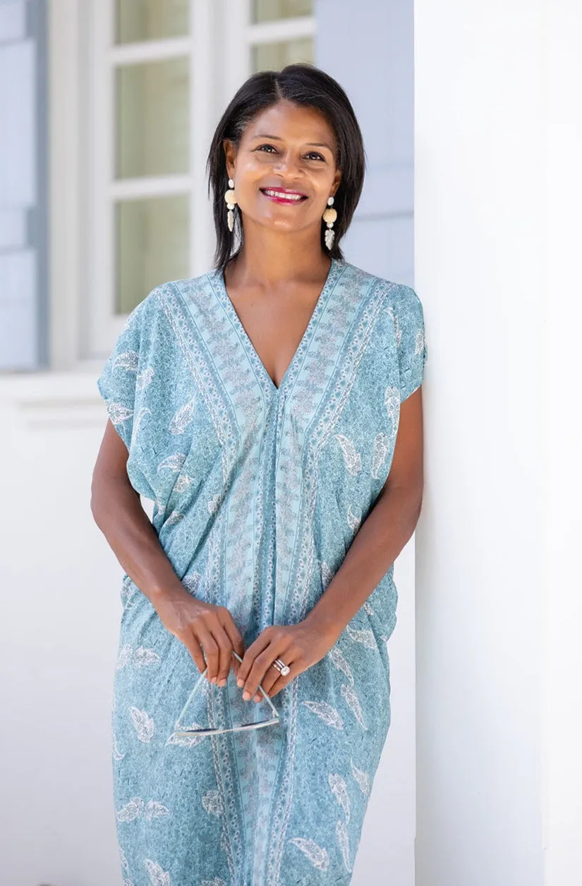 Soft Mesh Santorini Kaftan / Sea Mist