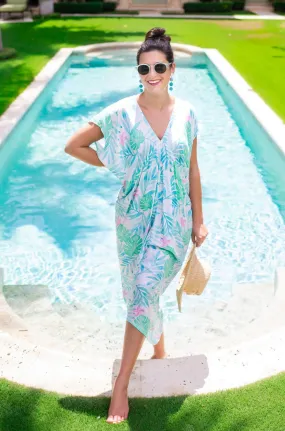 Chill Style Santorini Kaftan / Turquoise Palm