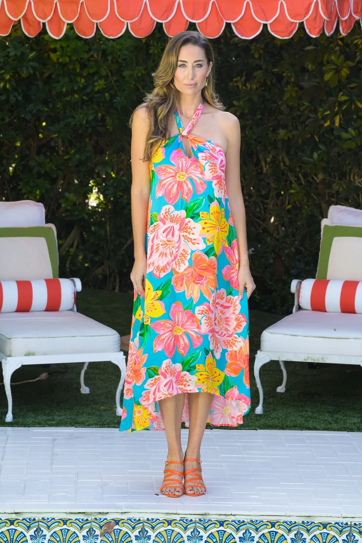 Fit Vibe Relaxed Comfort Sardinia Dress / Turquoise Fuchsia