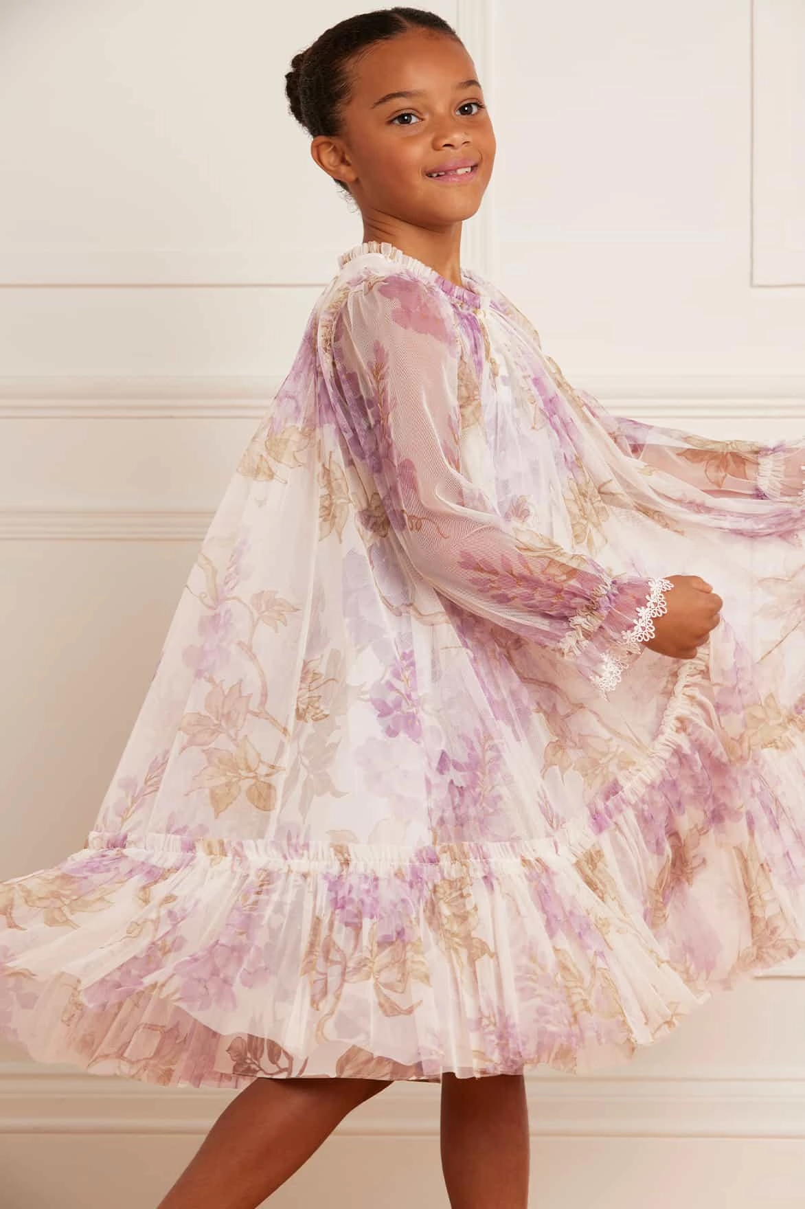 Bonded Seam Technology Wisteria Long Sleeve Kids Dress