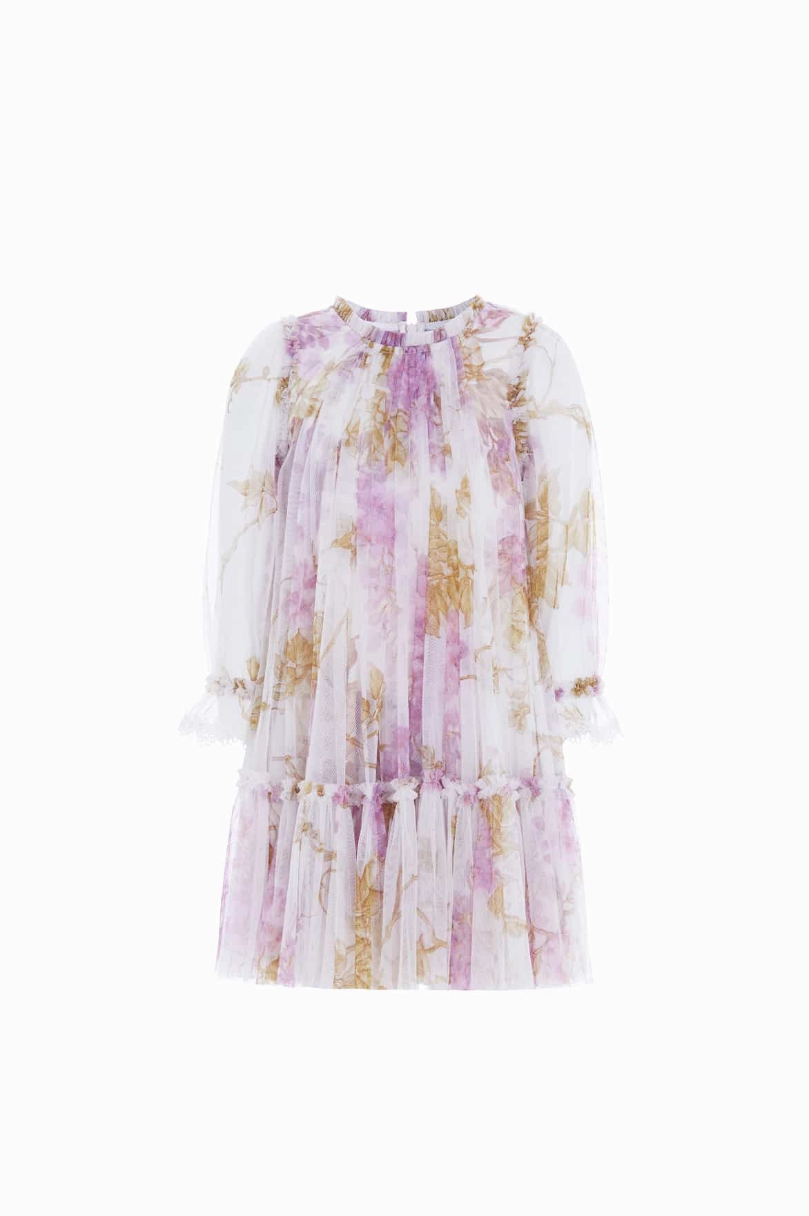 Wisteria Long Sleeve Kids Dress Comfortable Cut Petal Sleeve Architecture