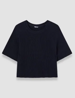 Linen Blend Knit Top OdorResistant Fiber Classic Style