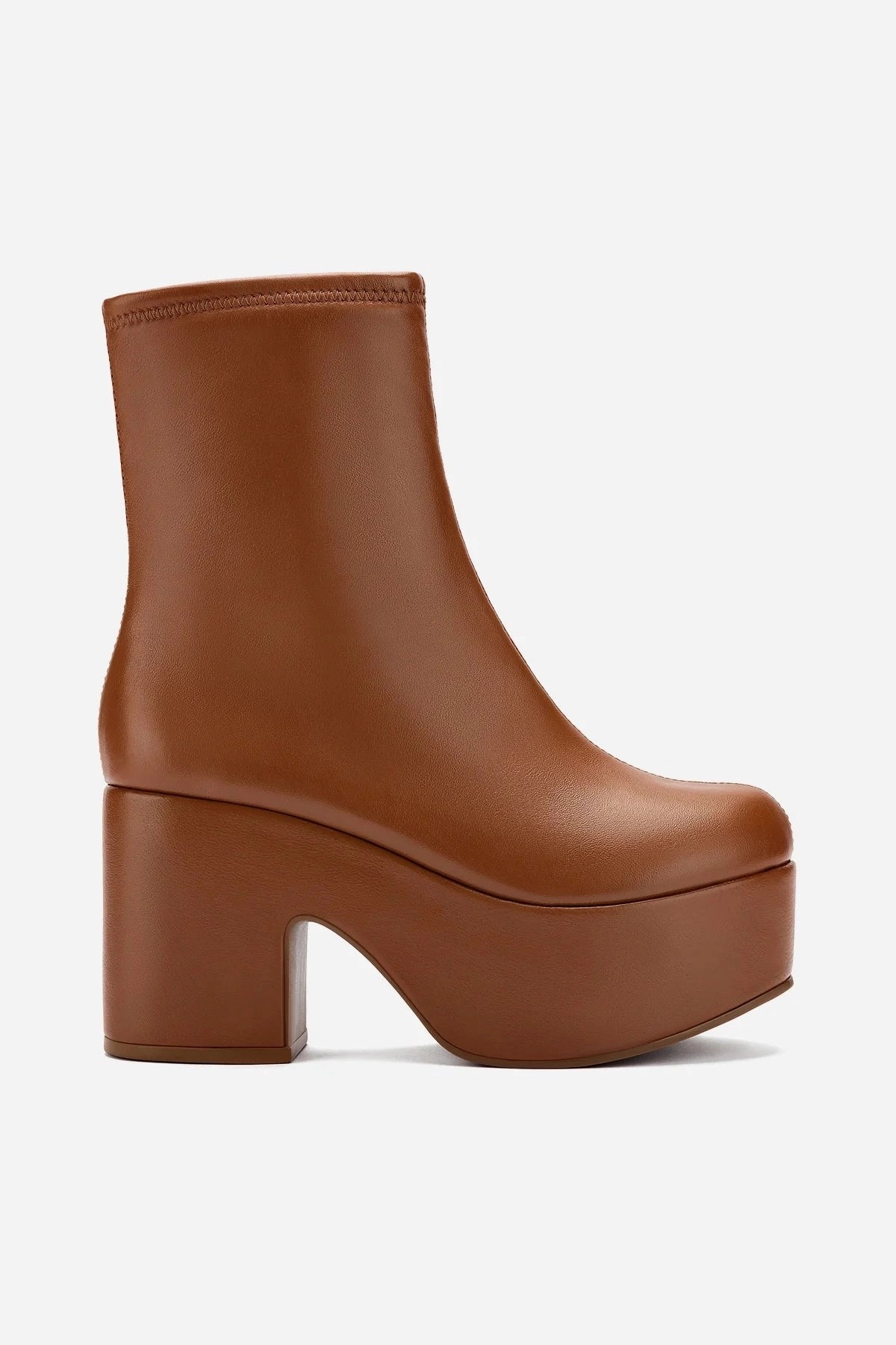 Spring Jump Action Ready Miso Platform Boot In Caramel Stretch Leather