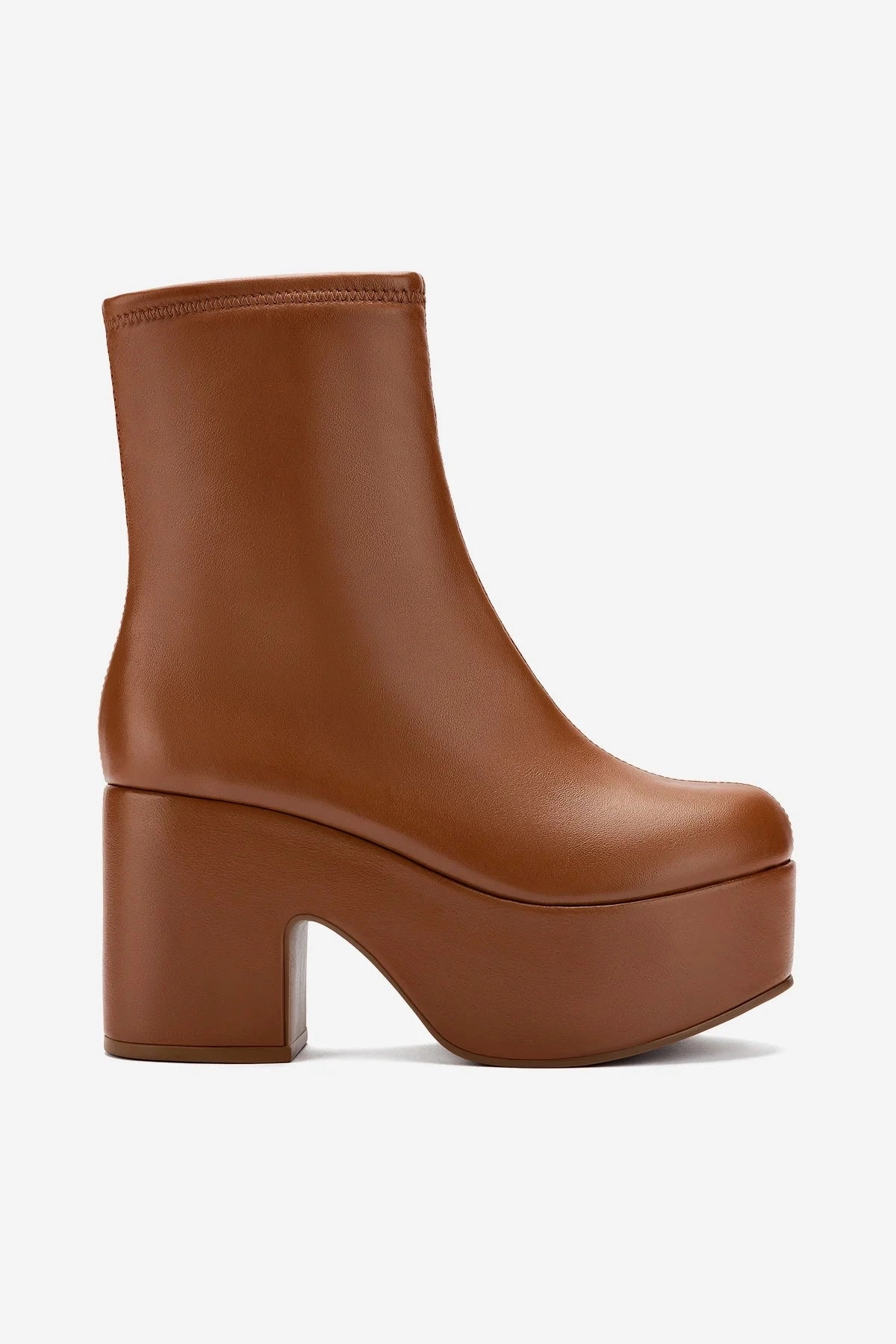 All Day Rainy Day Seamless Fit Outdoor Explorers Miso Platform Boot In Caramel Stretch Leather