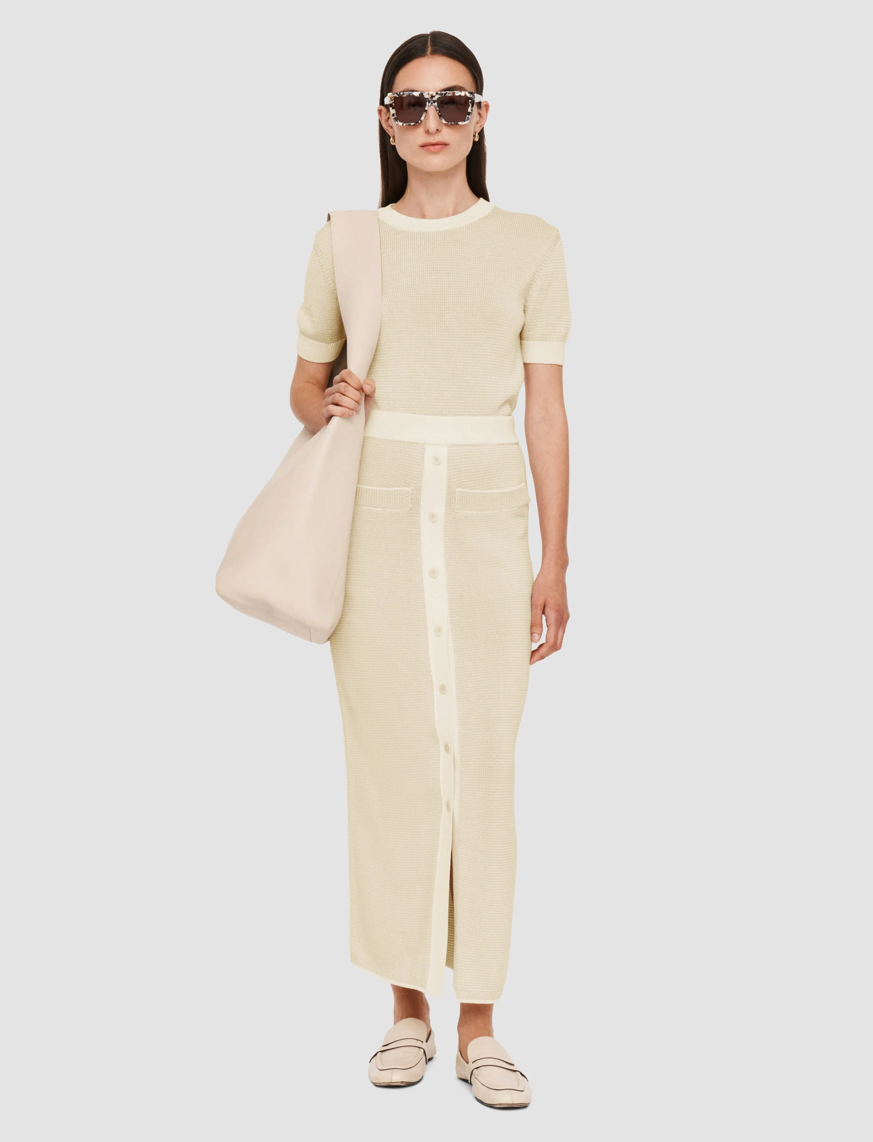 Micro Stripe Knit Skirt Classic Appeal