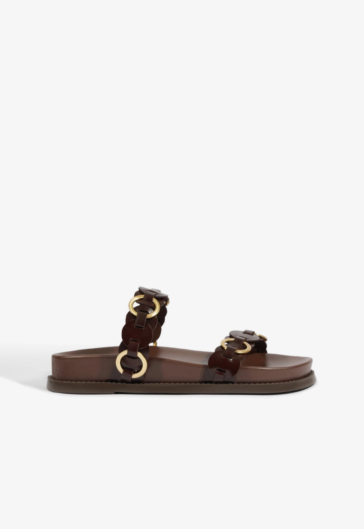 Selina Brown Leather Sporty Sandal Power Grip Comfort Bend