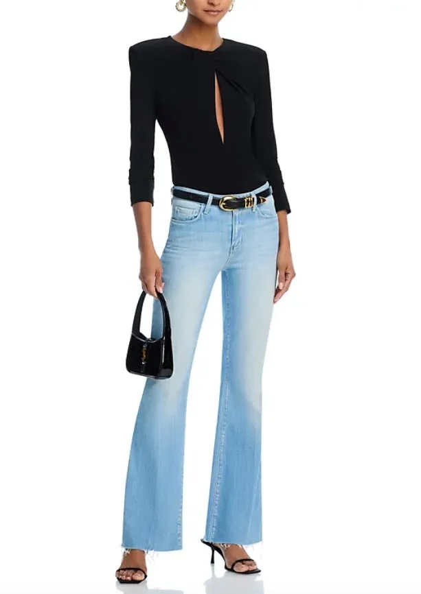 Elegant Vibrant Textured Sera High Rise Sneaker Flare Essex