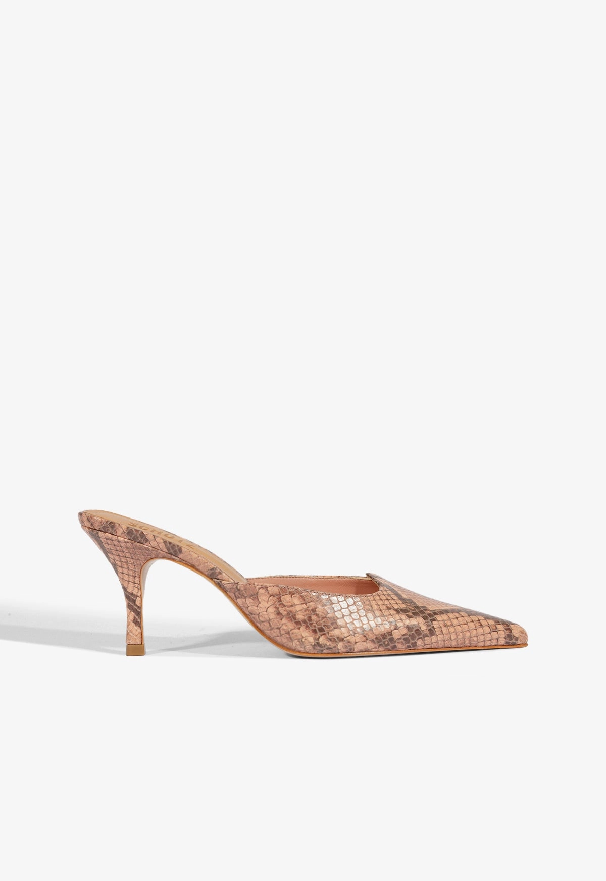 mud proof Buffy Mid Stiletto Snake Pump