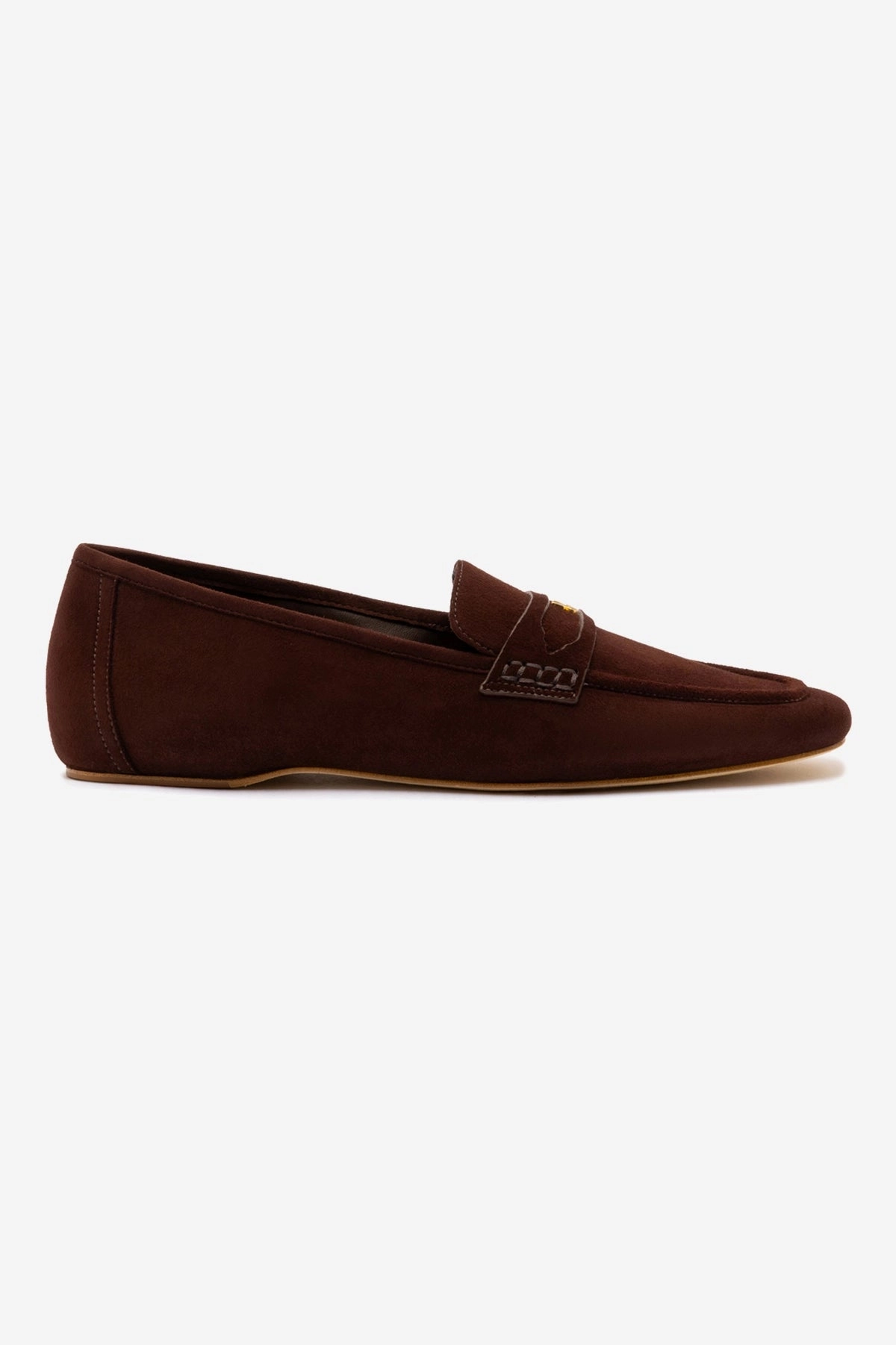 Heel Safe Suki Flat Loafer In Brown Suede