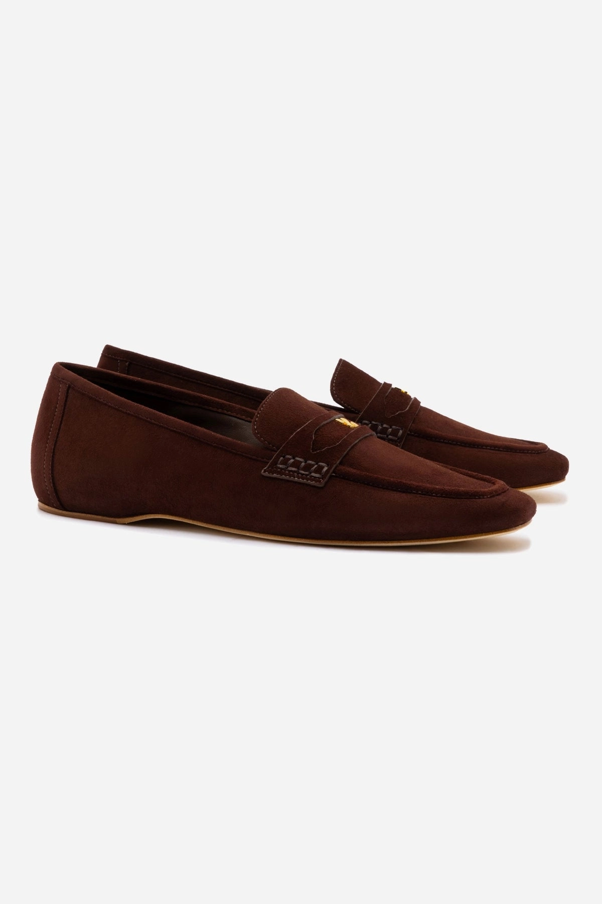 Ice Guard Suki Flat Loafer In Brown Suede