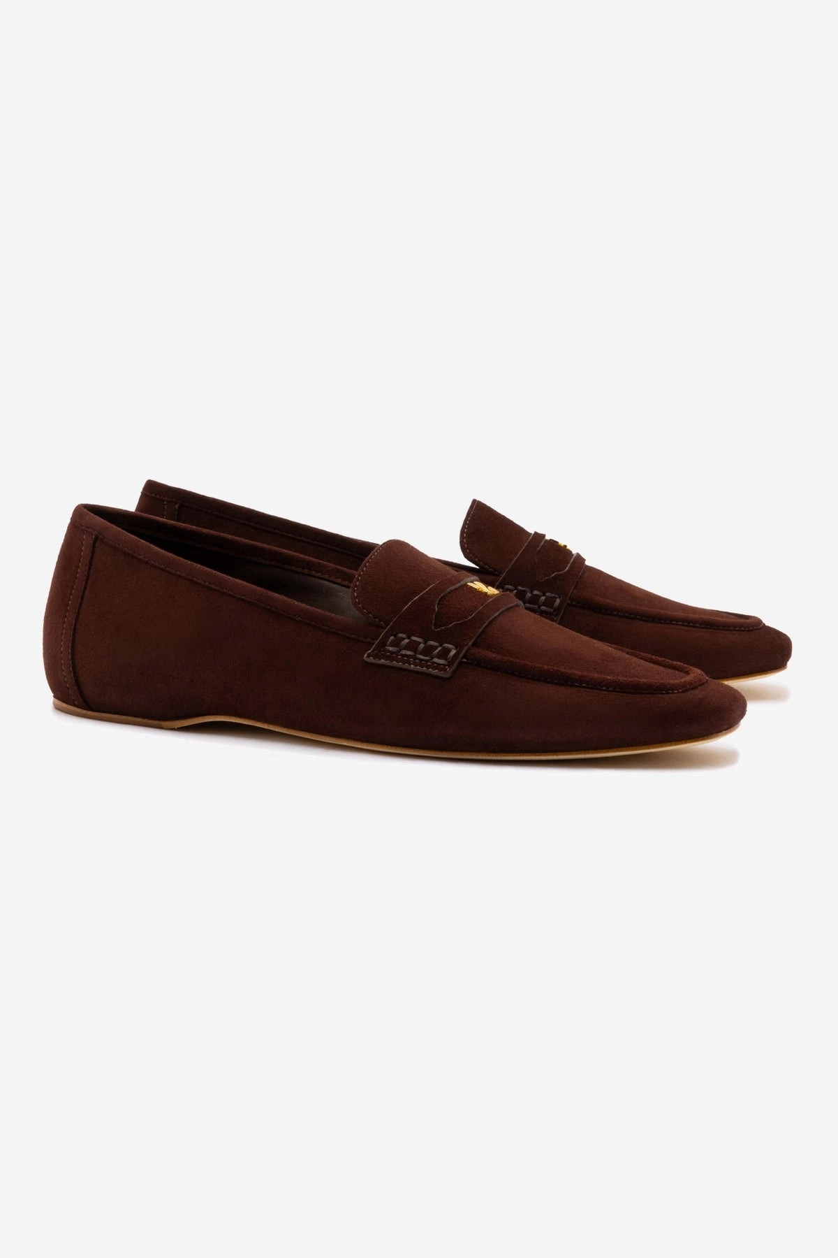 Firm Edge Suki Flat Loafer In Brown Suede