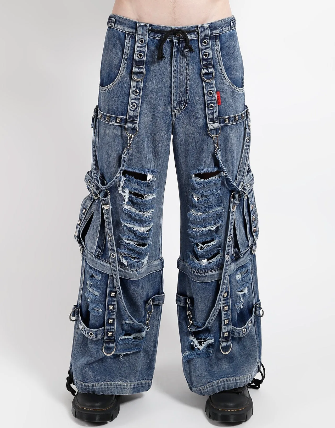 Breathable Material Flex Movement SHREDDER DENIM FULL FORCE PANT INDIGO FOG WASH