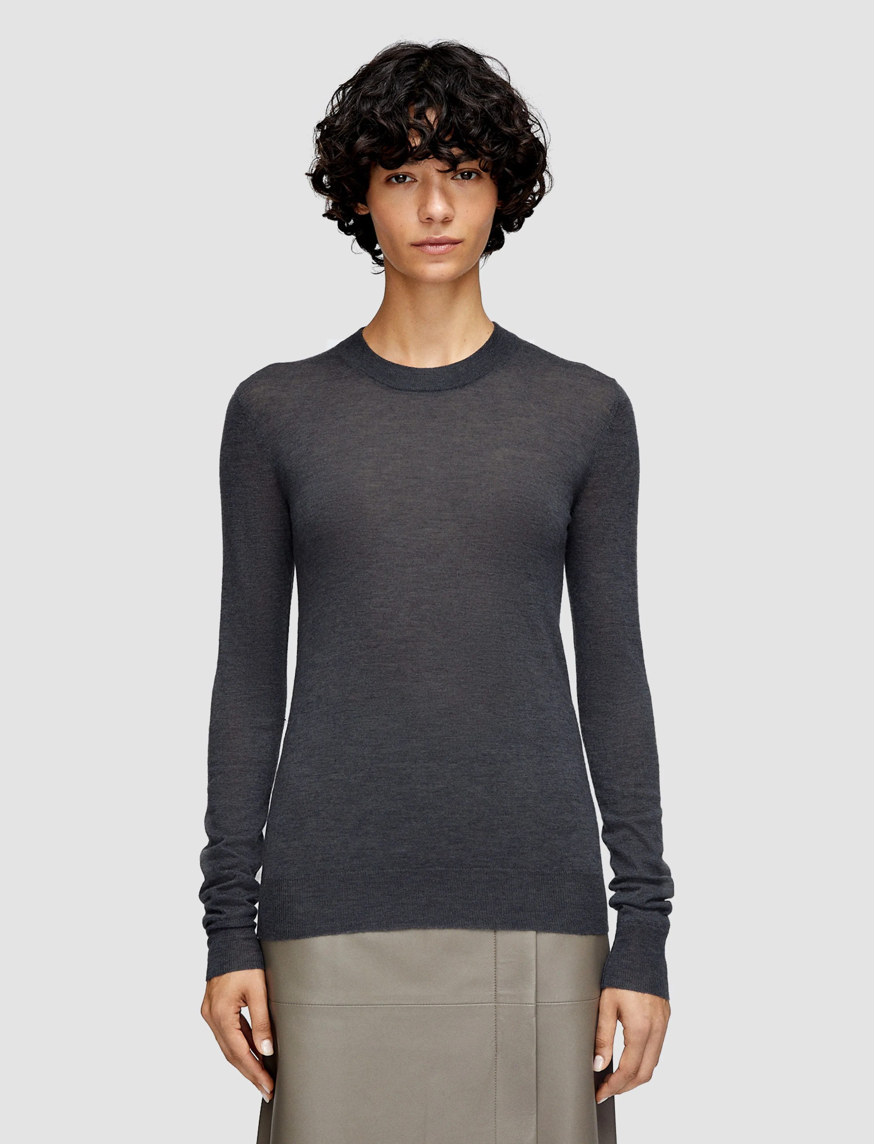 Cashair Round Neck Jumper Overlock Edge Finish