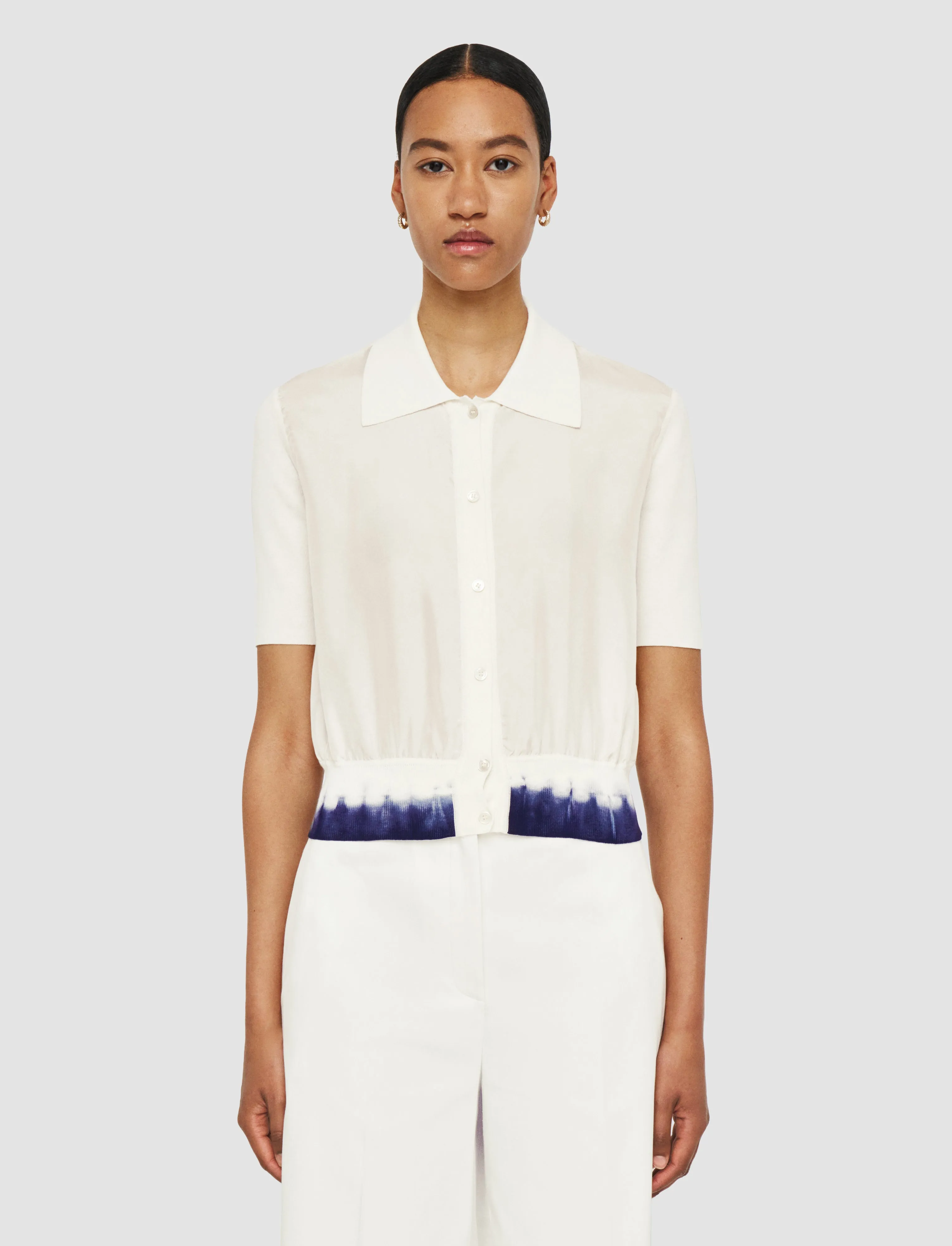 Silk Cotton Knit Cardigan Laidback Mood MultiDirectional Stretch