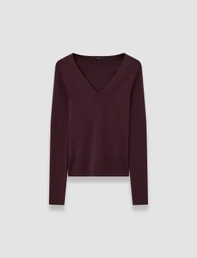 Silk Stretch V Neck Top Weekend Style Thermal regulation