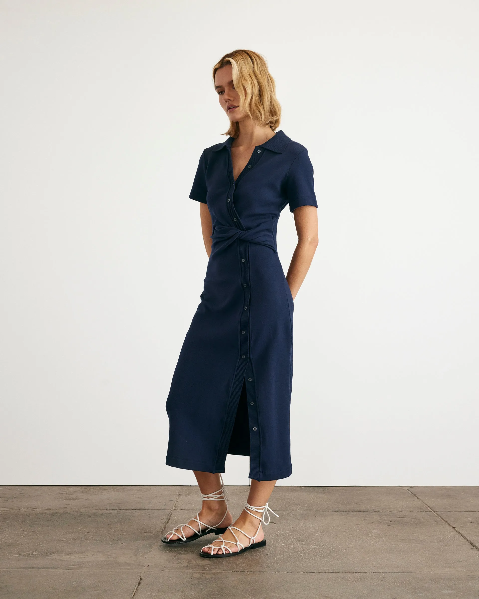 Short Sleeve Ellicot Dress Four Way Stretch Design NonIrritating Stitching