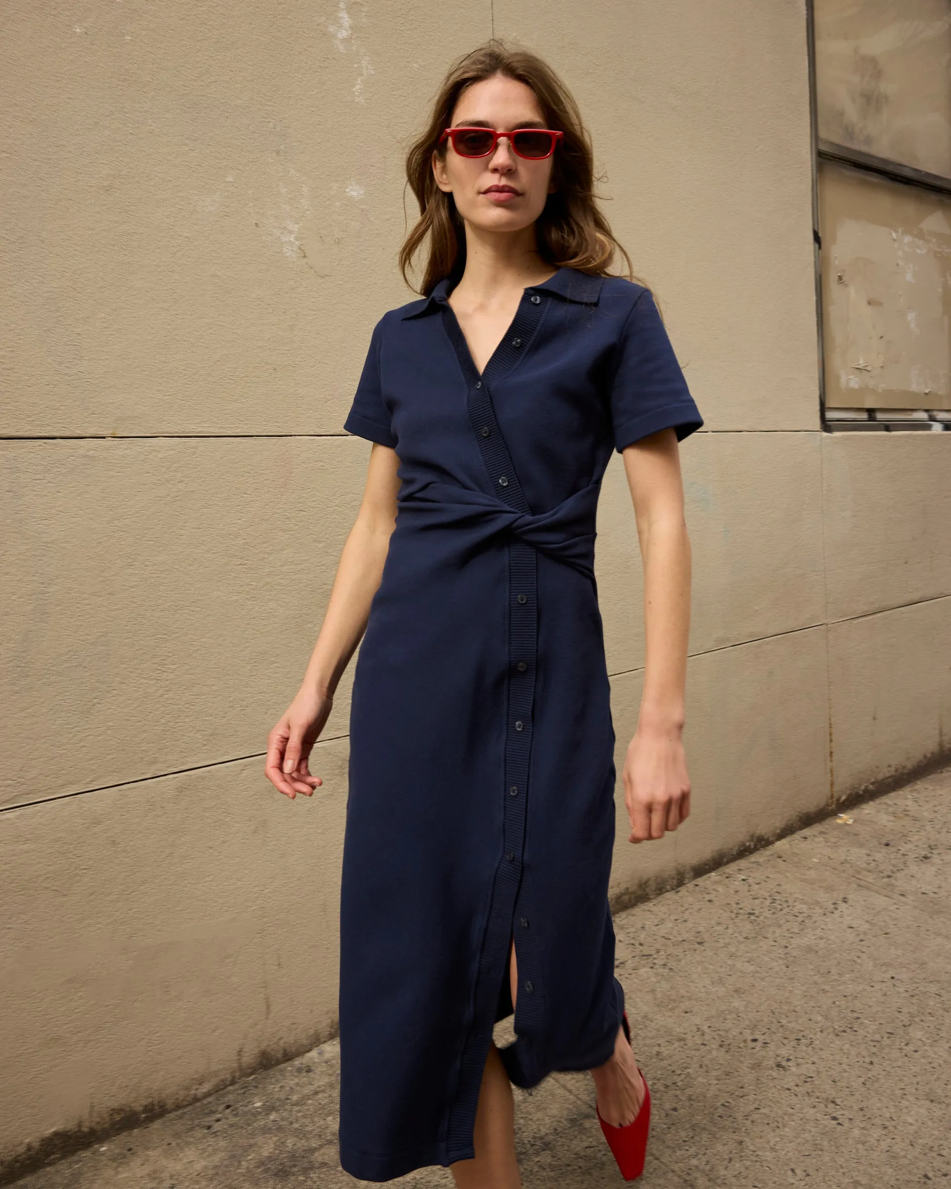 Short Sleeve Ellicot Dress Non Chafing Fabric