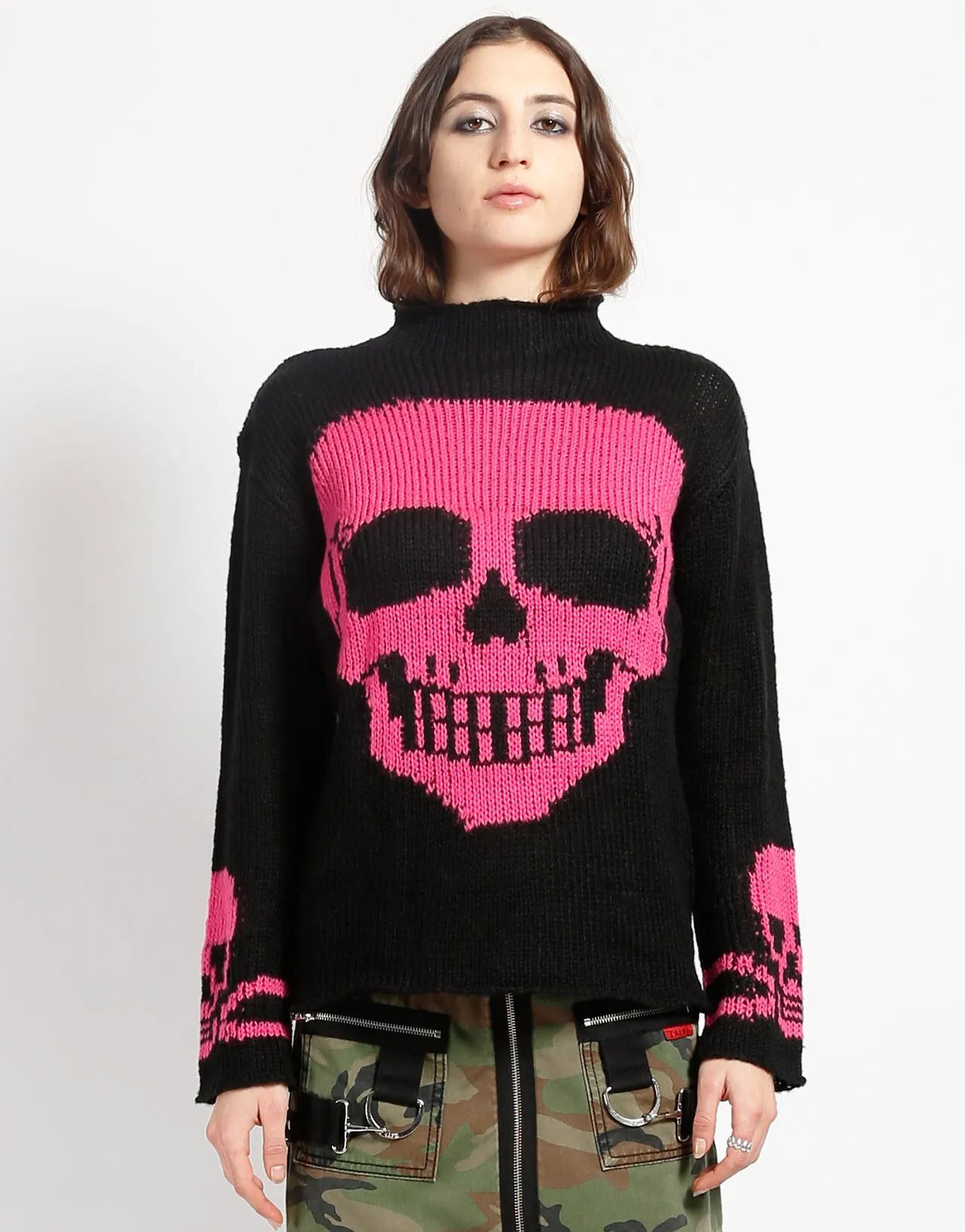Microfiber Technology SKULL SWEATER PINK SKULL