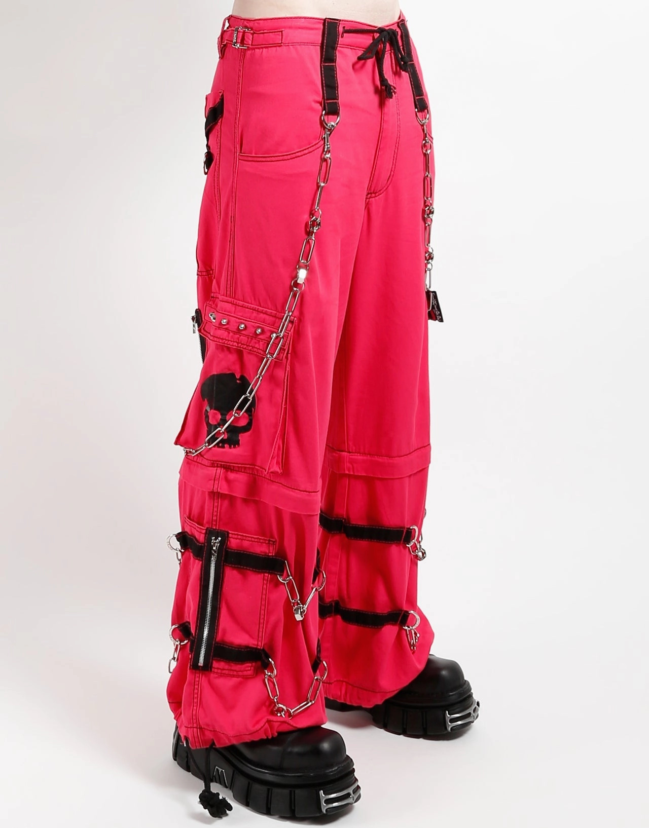 SKULL ZIP OFF PANT PINK Airy Feel Work Essential