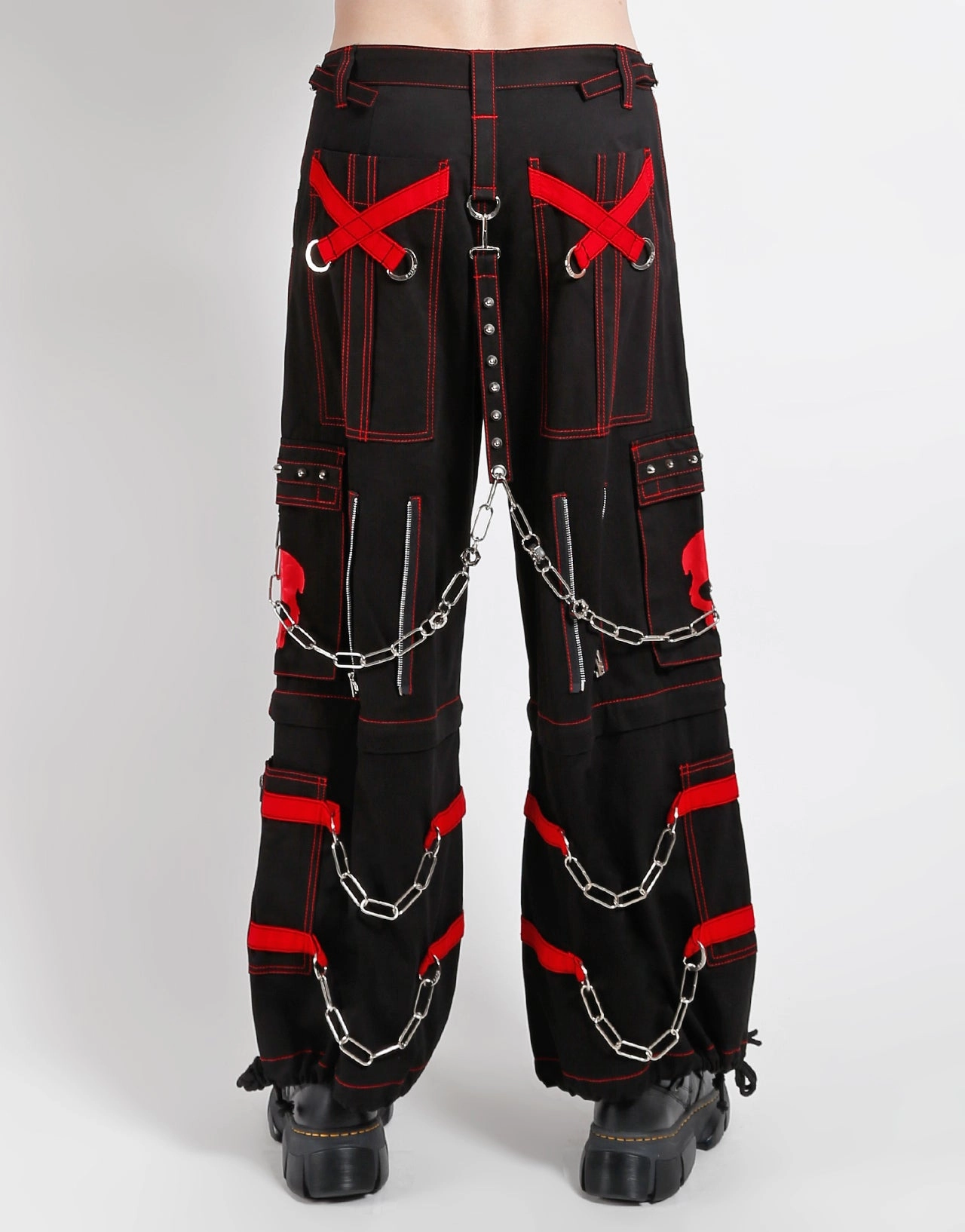 SKULL ZIP OFF PANT RED Form Fit Comfort