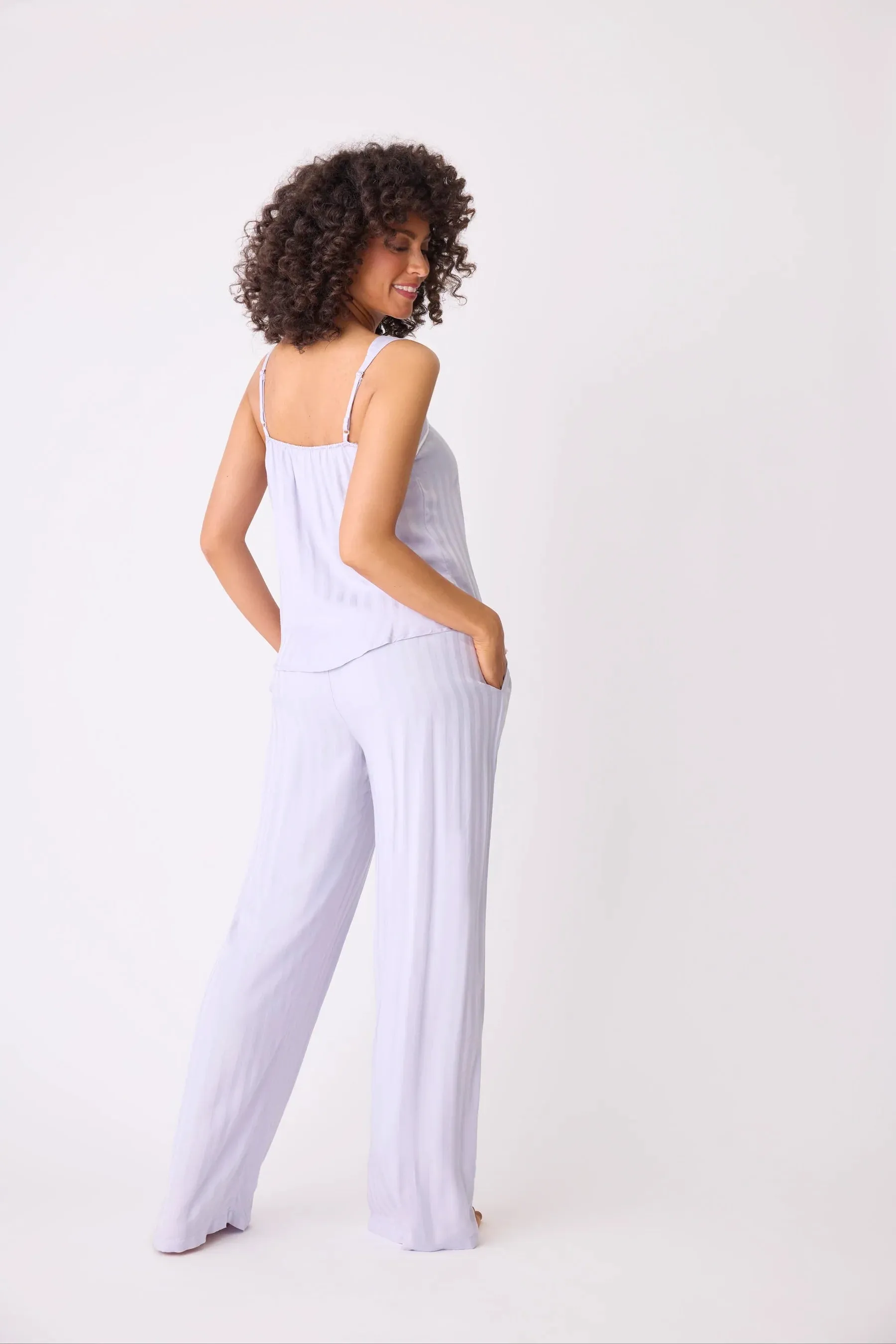 Sunday Sateen Stripe PJ Pants Petal Sleeve Architecture