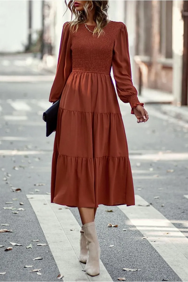 SLIM FIT WAIST CASUAL DRESS Easy Pick