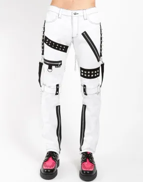 STUDDED BONDAGE PANT WHITE Soft Feel Warm Fit