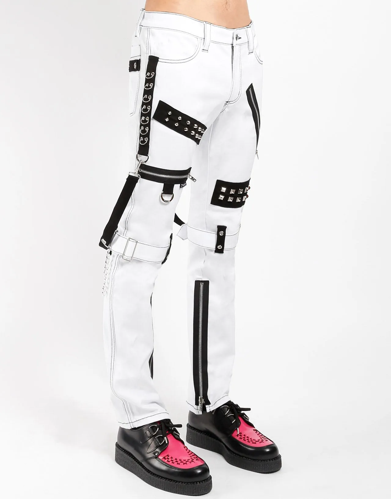 Quick Dry Wear STUDDED BONDAGE PANT WHITE