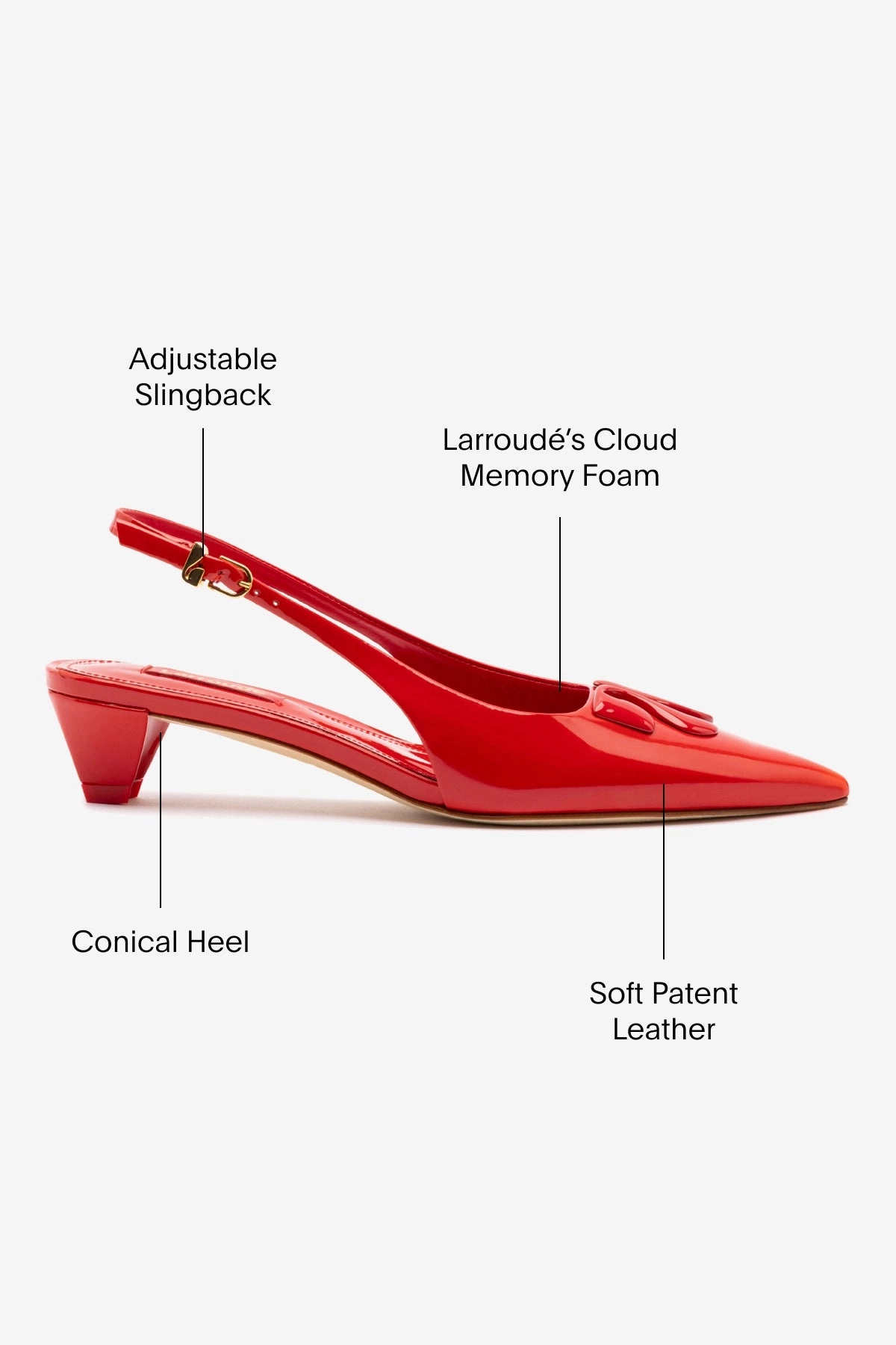 Kaitlan LL Low Pump In Scarlet Patent Leather Low Profile Weekend Trip