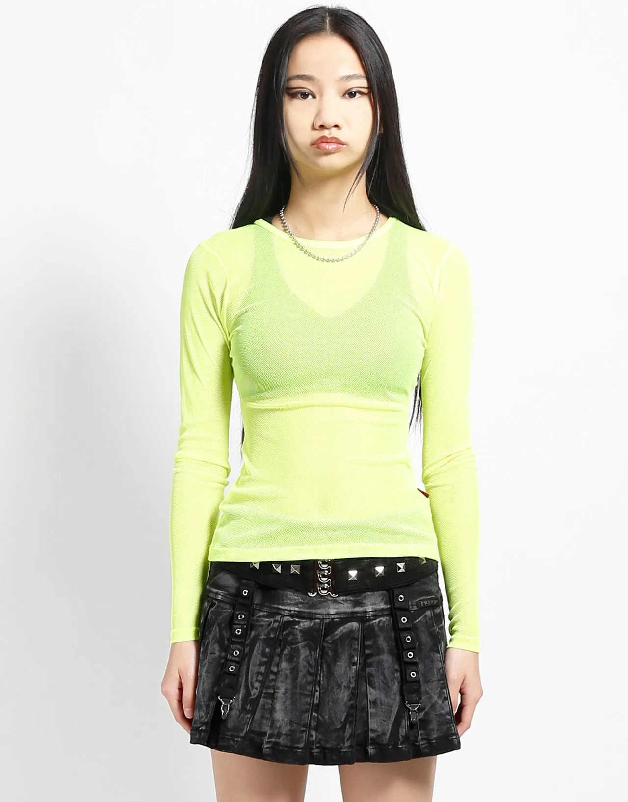 OdorResistant Fabric LADIES LONG SLEEVE FISHNET LIME