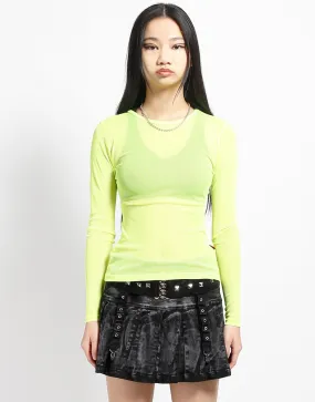 OdorResistant Fabric LADIES LONG SLEEVE FISHNET LIME