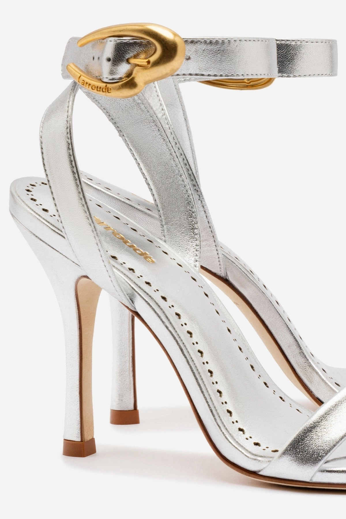 Wide fit Verona Sandal In Silver Metallic Leather