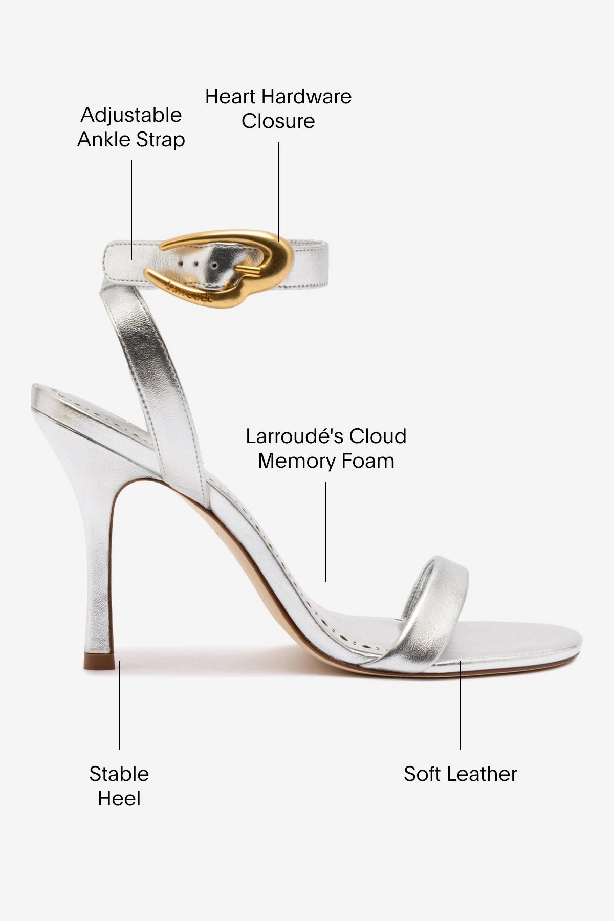 Campus Cool Adjustable Straps Verona Sandal In Silver Metallic Leather