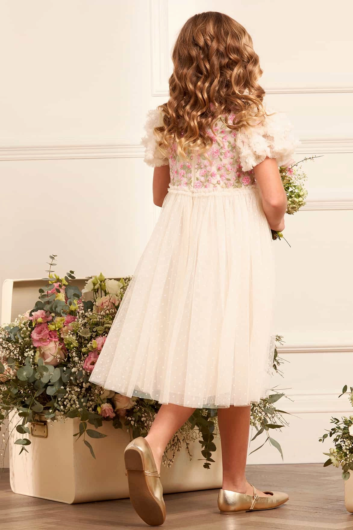 SweatWicking Fabric Stretch Fit Engineering Posy Bodice Kids Dress