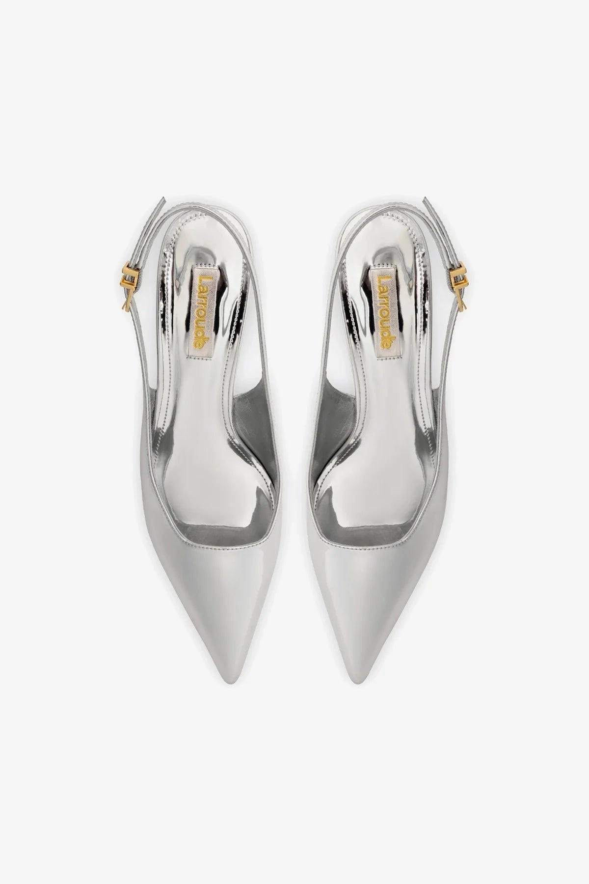 Grip Hold Loulou Pump In Silver Specchio