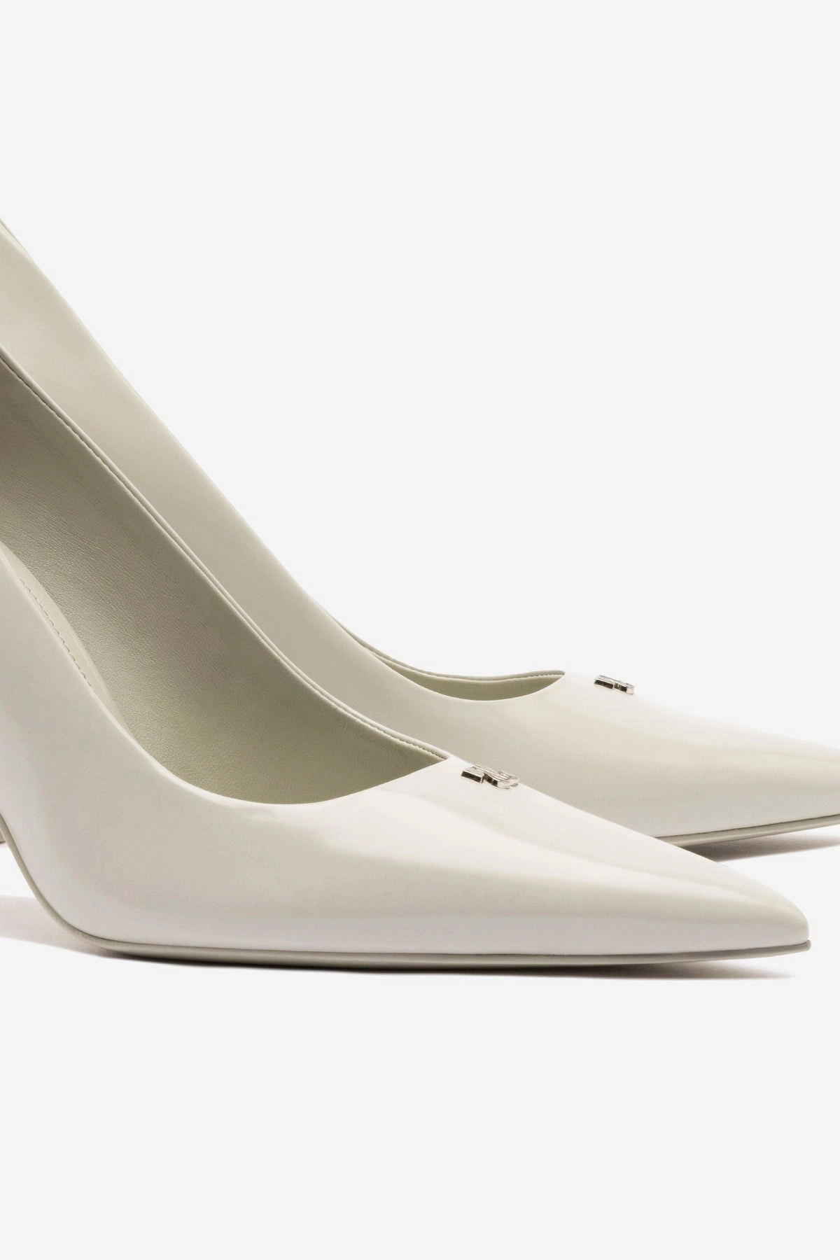 Stone Pump In Gray Box Leather Seamless Inner Sleeve Palm Base