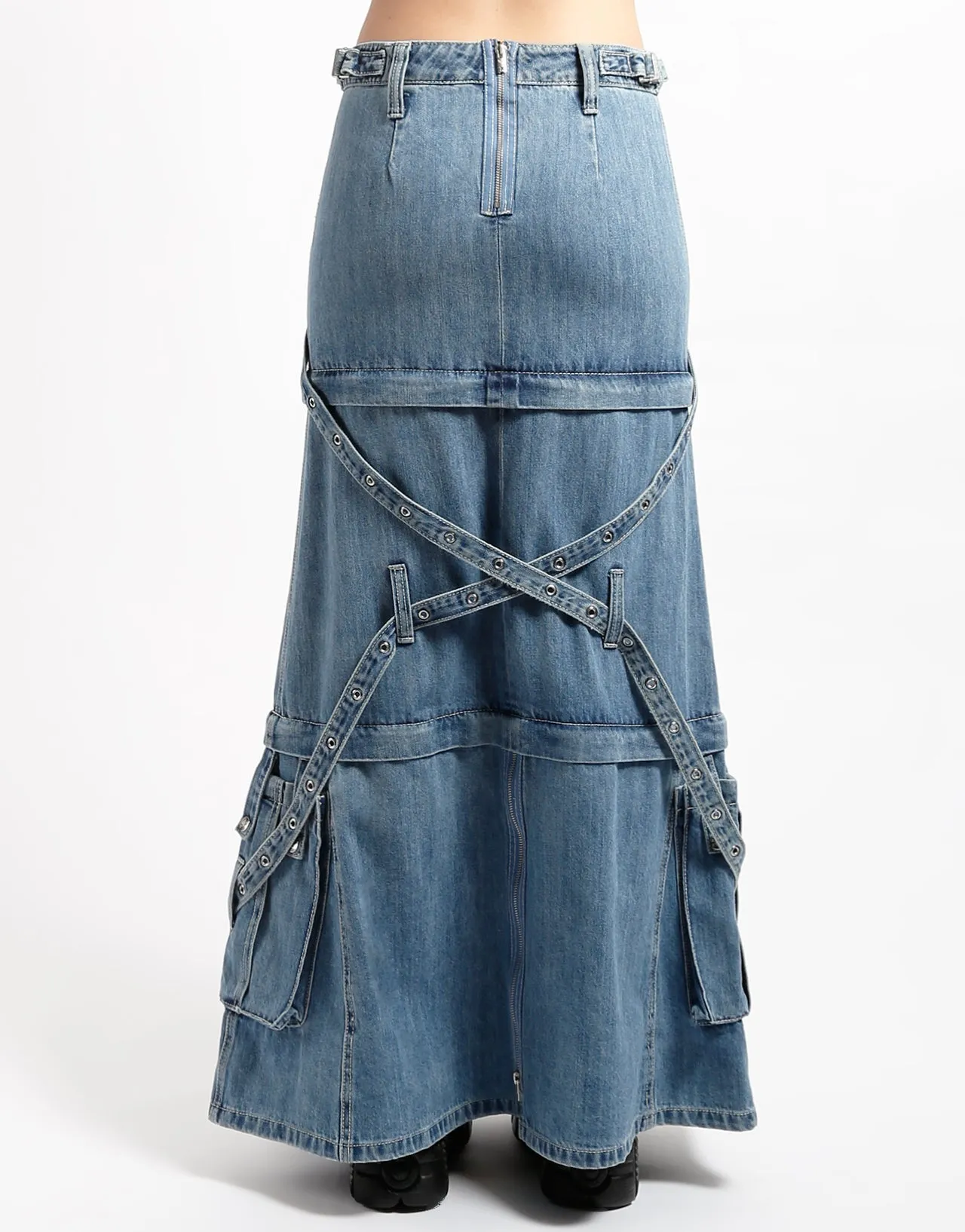 Casual Performance Fit TRIPLE ZIP OFF SKIRT LIGHT DENIM