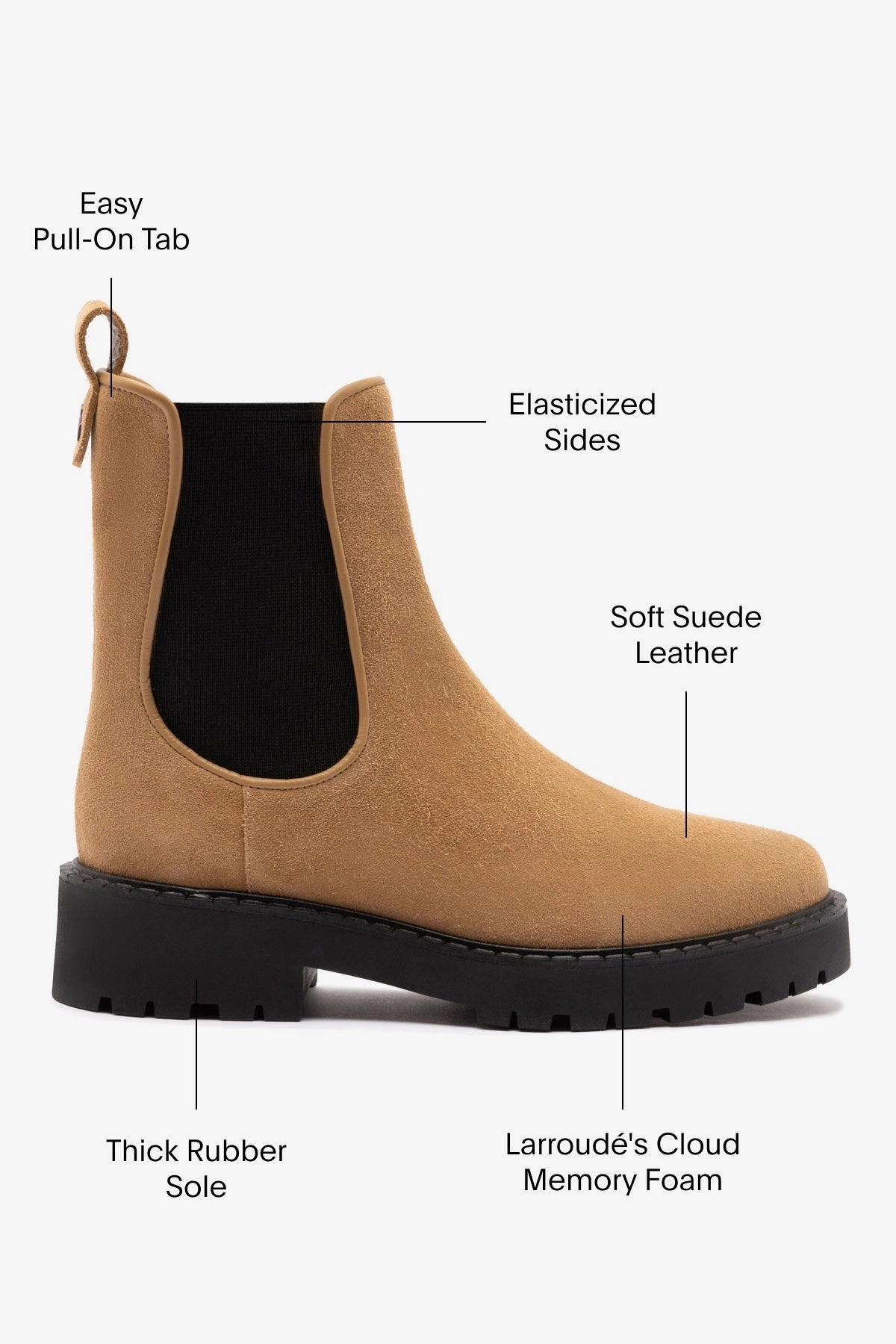 Sancha Boot In Peanut Suede Hygiene Coating Track Run