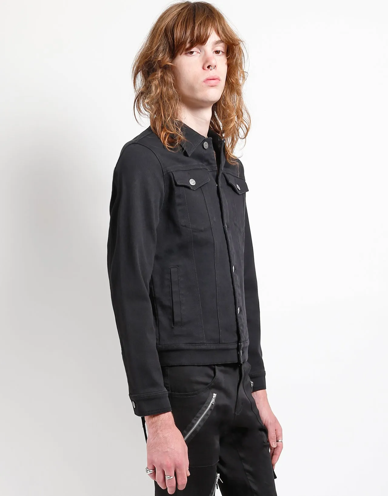 Vegan Leather Accents TRASH & VAUDEVILLE MARLON JEAN JACKET