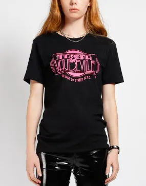 Button Down Collar Reflective Safety Accents Youth Trash & Vaudeville Logo T-Shirt