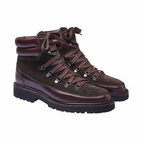 Mud Resistant Urban Commute Annie Dark Brown Wax Calf & Earth Green Suede