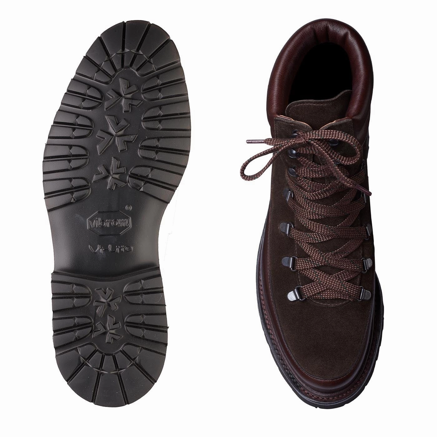 Annie Dark Brown Wax Calf & Earth Green Suede Comfortable fit