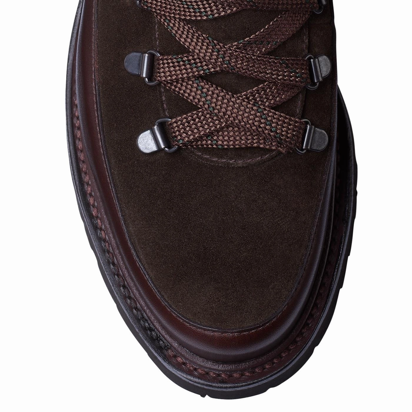 Annie Dark Brown Wax Calf & Earth Green Suede Quick Drying Work Commute