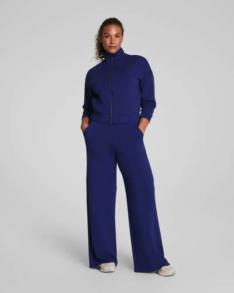 SPANX AirEssentials Wide Leg Track Pant in Midnight Iris Durable Overlock Stitch